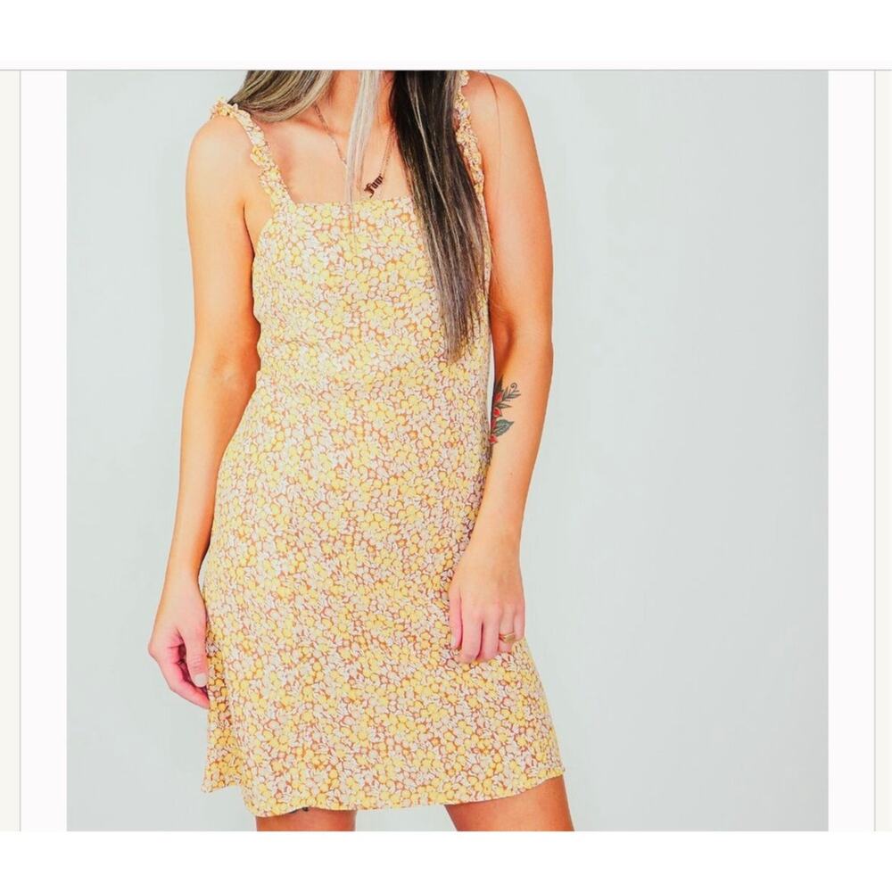 & Other Stories Yellow Micro Floral Mini Dress